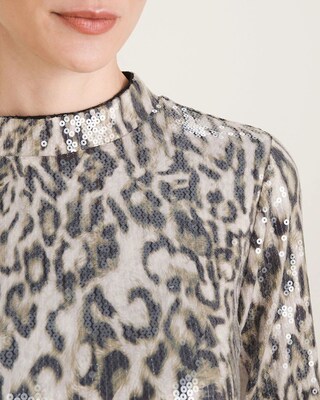 Cheetah-Print Sequin Top