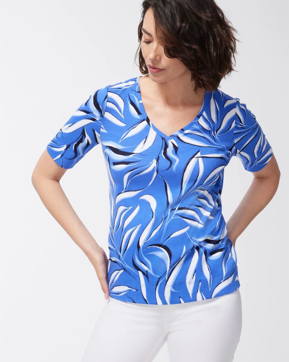 Pima Foliage Everyday V-Neck Tee