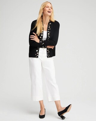 Mixed Metal Grommet Cardigan