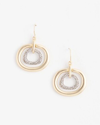 Gold Tone Pavé Drop Earrings