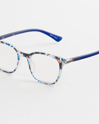 Blue Tortoise Shell Readers
