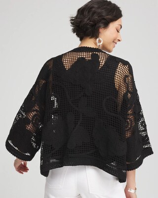 Cutwork Crochet-Lace Short Kimono click to view larger image.