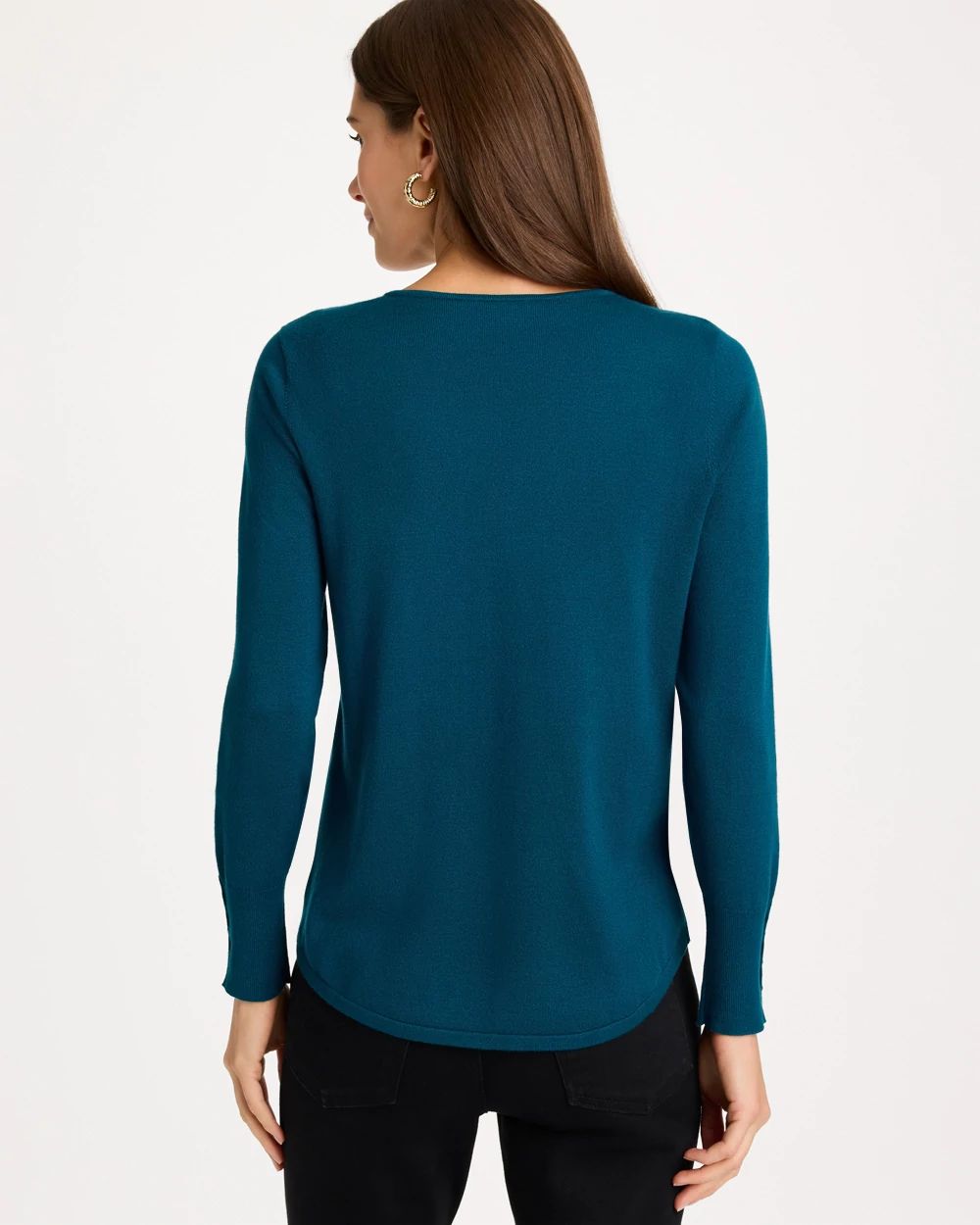 Ella V-Neck Pullover Sweater click to view larger image.