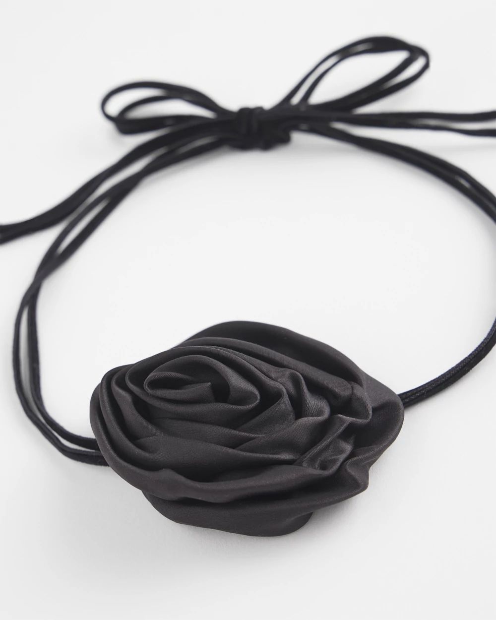 Black Flower Tie Choker Necklace