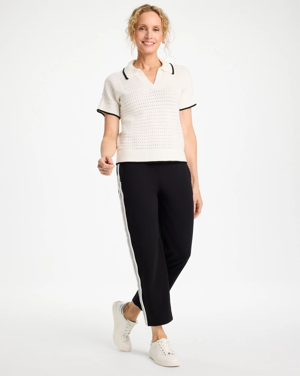 Zenergy® Luxe Pointelle Sweater click to view larger image.
