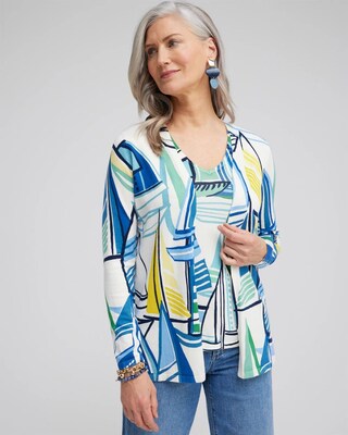 Spun Rayon Sailboat Cardigan