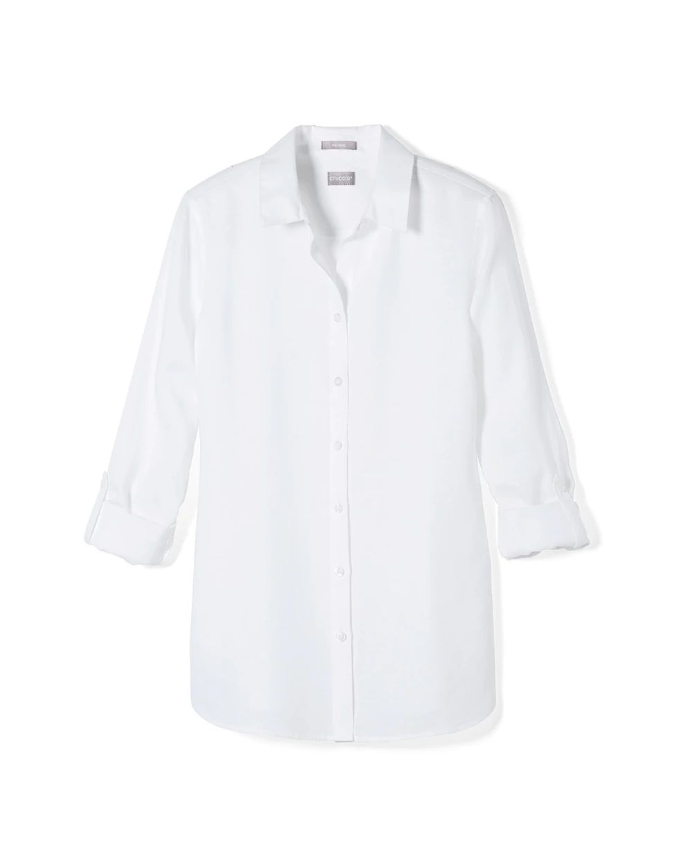 No-Iron Linen Roll-Tab Sleeve Shirt