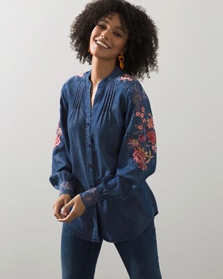 Touch of Cool Embroidered Blouse
