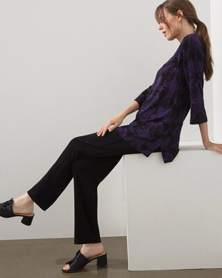 Travelers Print Bell Sleeve Tunic