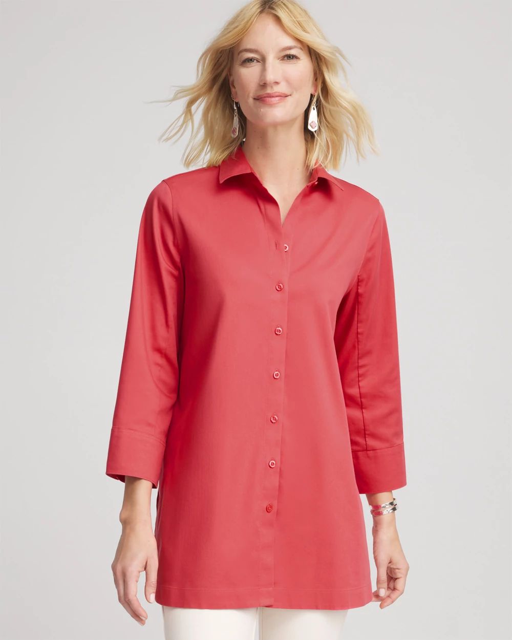 No Iron™ Classic Button Down Tunic