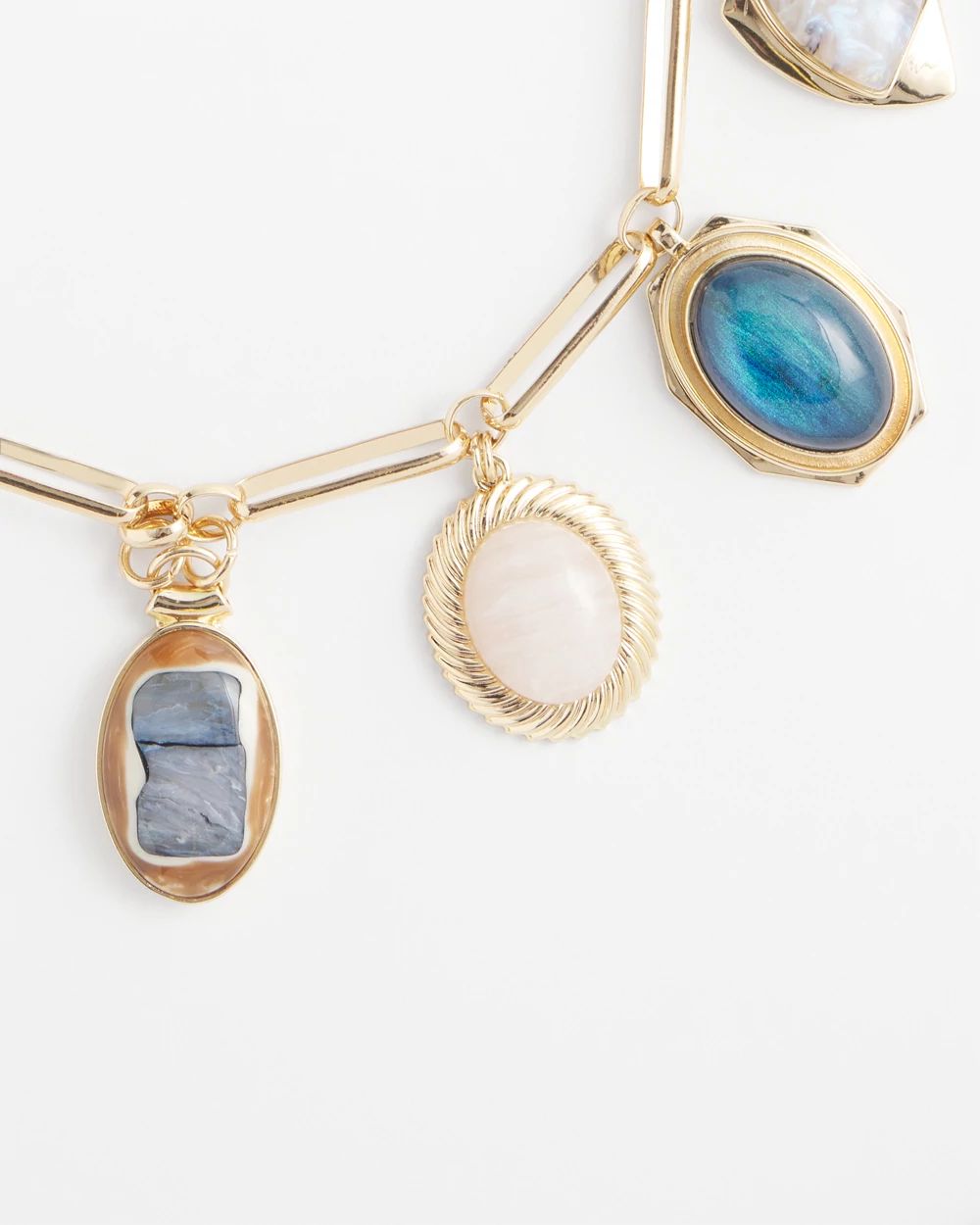 Blue Multi Charm Necklace