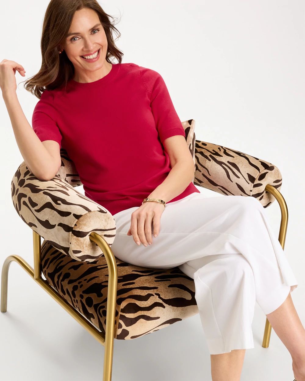 Ella Short-Sleeve Sweater click to view larger image.