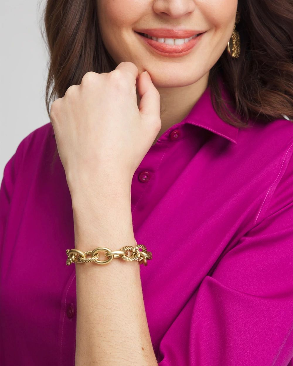 Gold-tone Textured Chain Bracelet