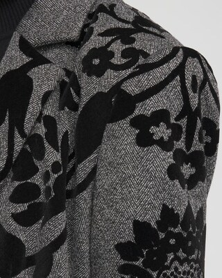 Flocked Floral Knit Blazer