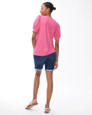 Puff Sleeve Slub Tee