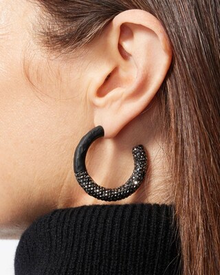 Hematite Tone Pavé Hoops