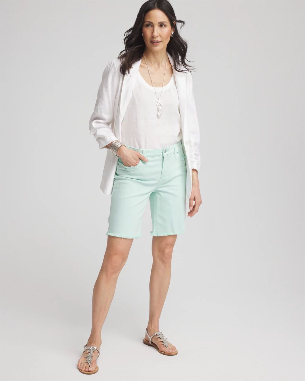 Girlfriend Fray Hem Shorts