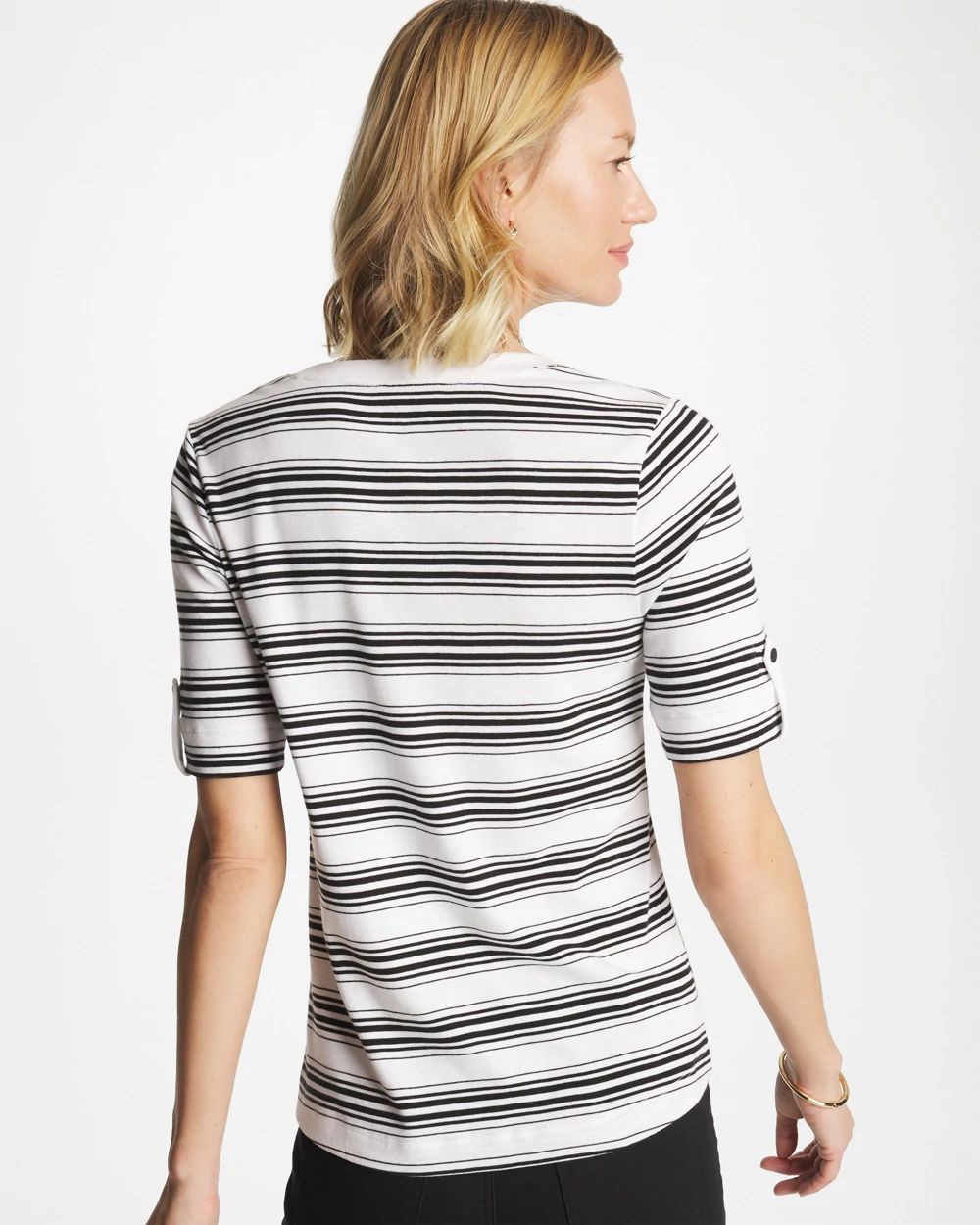 Pima V-Neck Tab Sleeve Tee click to view larger image.