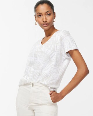 Linen Palms Seamed Tee