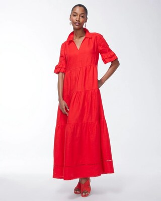 Linen Eyelet Tiered Sundress