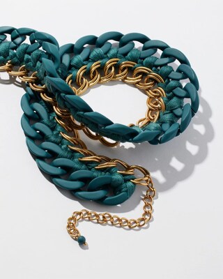 Teal Links Collar Necklace