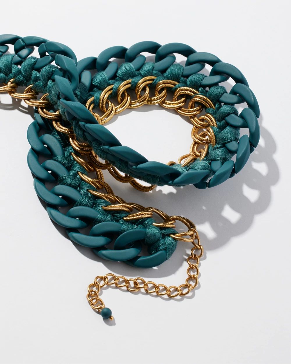 Teal Links Collar Necklace