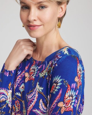Ella Boatneck Printed Pullover Sweater click to view larger image.