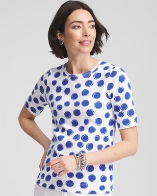 Polka-Dot Pima Cotton Crewneck Tee