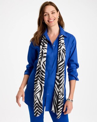 Zebra Animal Print Oblong Scarf click to view larger image.
