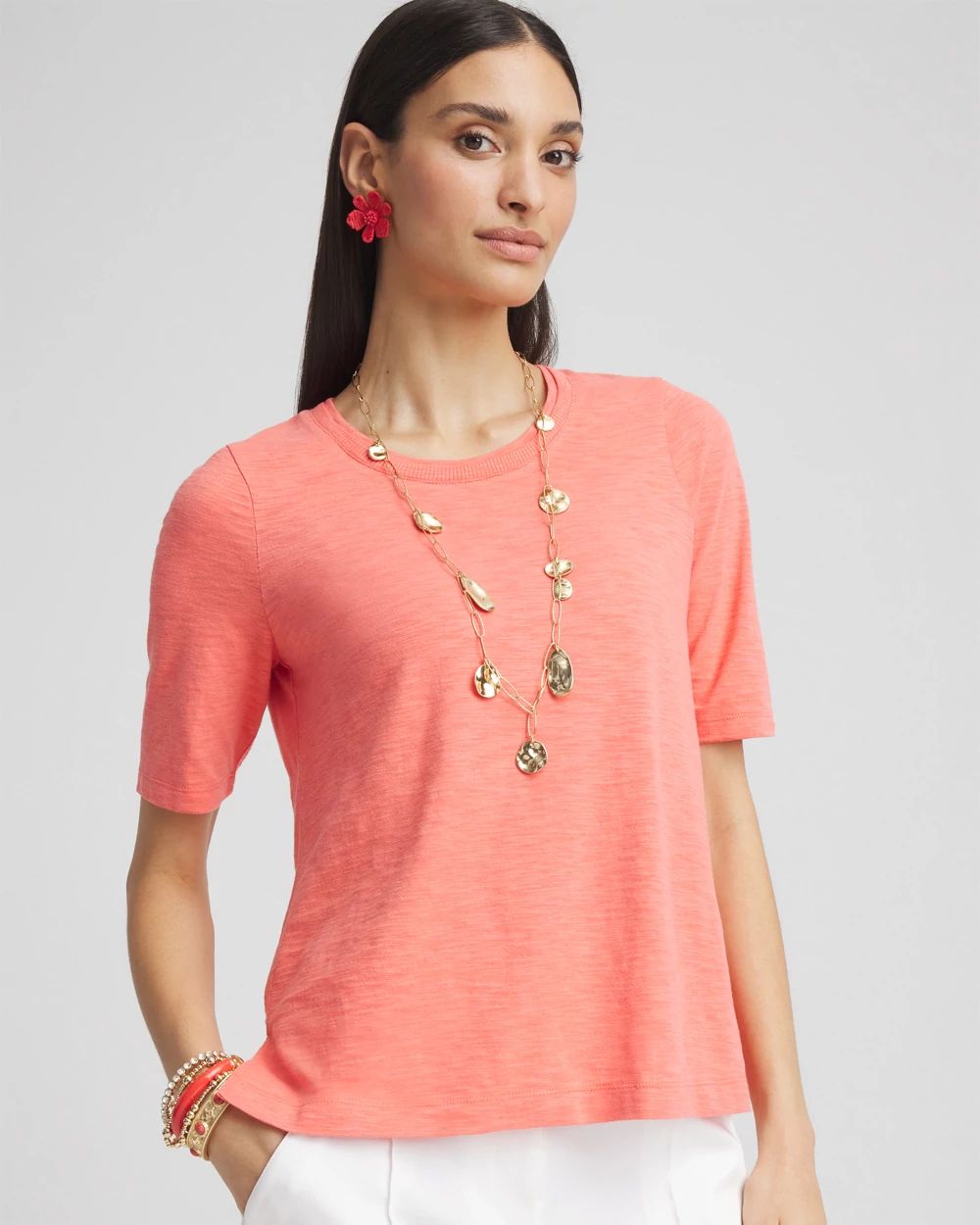 Slub Elbow-Sleeve Tee