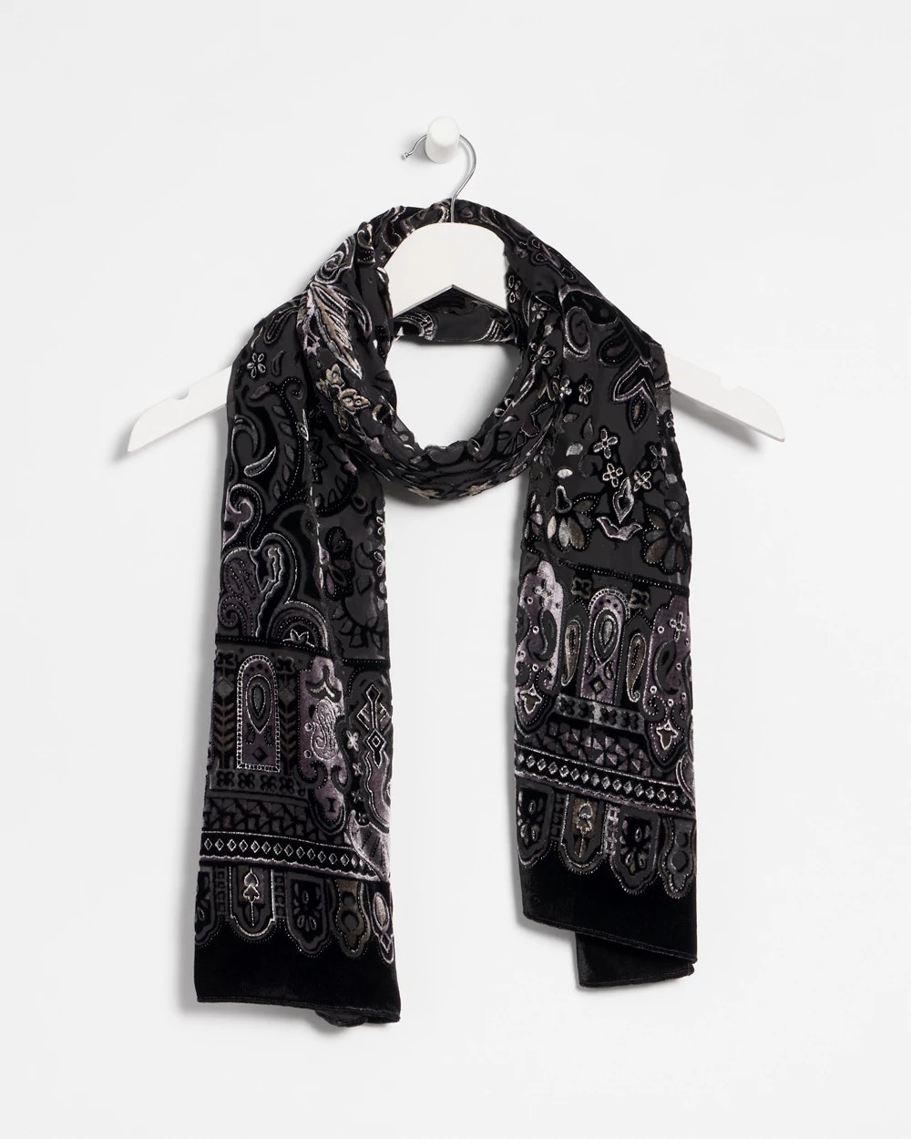 Velvet Burnout Oblong Scarf