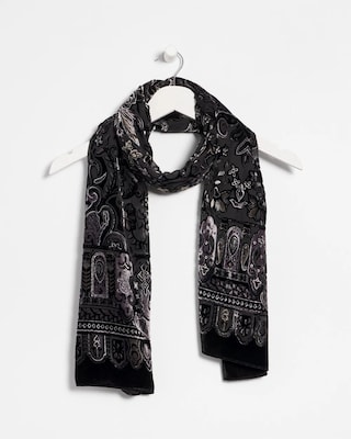 Velvet Burnout Oblong Scarf