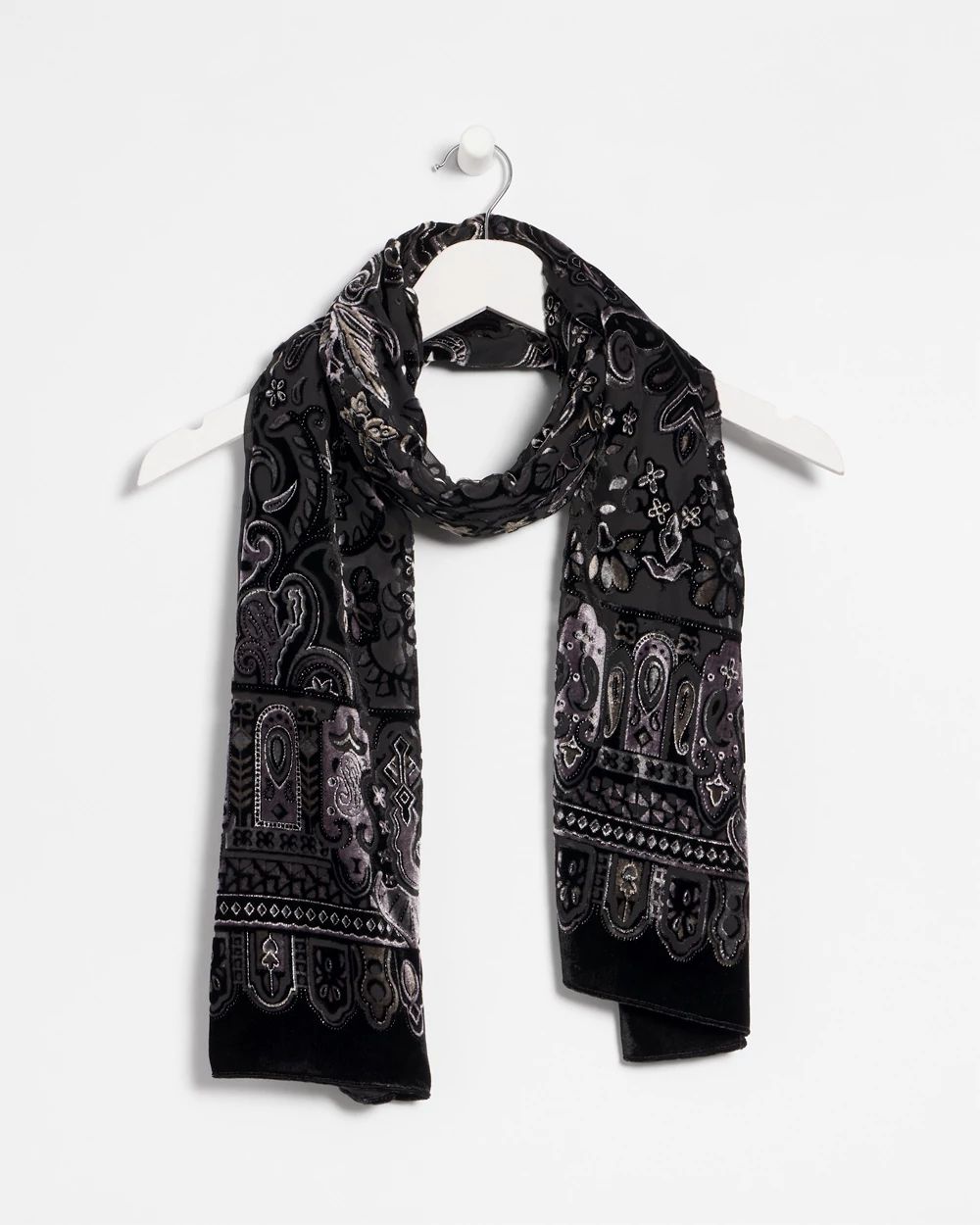 Velvet Burnout Oblong Scarf