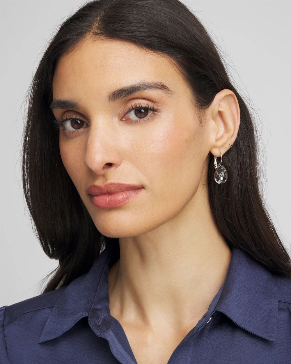 Hematite Gem Teardrop Earrings