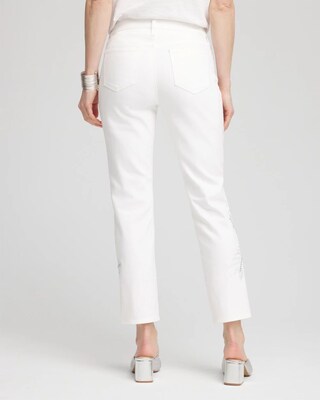 Girlfriend Embellished Cropped Jeans click to view larger image.