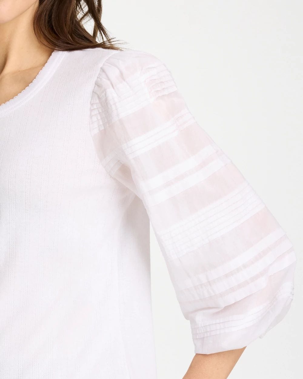Pintuck Puff Sleeve Tee