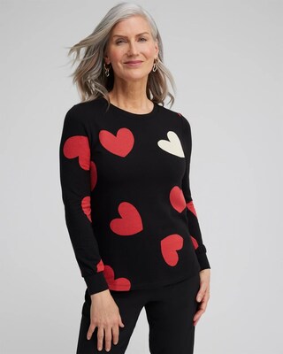 Zenergy® Heart Print Pullover