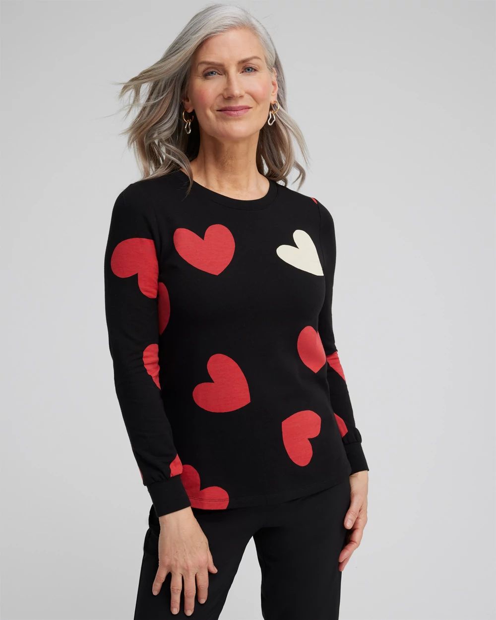 Zenergy® Heart Print Pullover