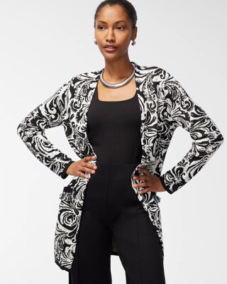 Textured Tiles Maxi Cardigan
