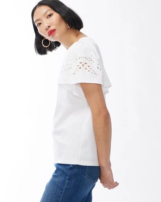 Cutwork Flutter Sleeve Tee