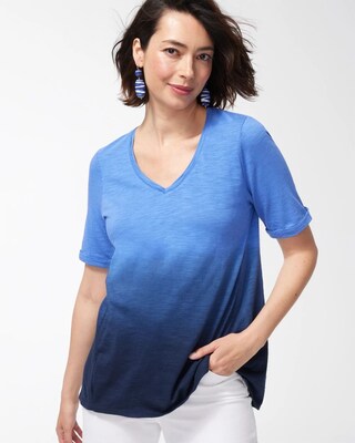 Ombre Seamed Slub Tee