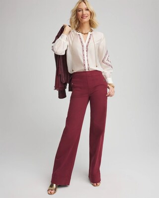 Pull-On Wide-Leg Jeans click to view larger image.