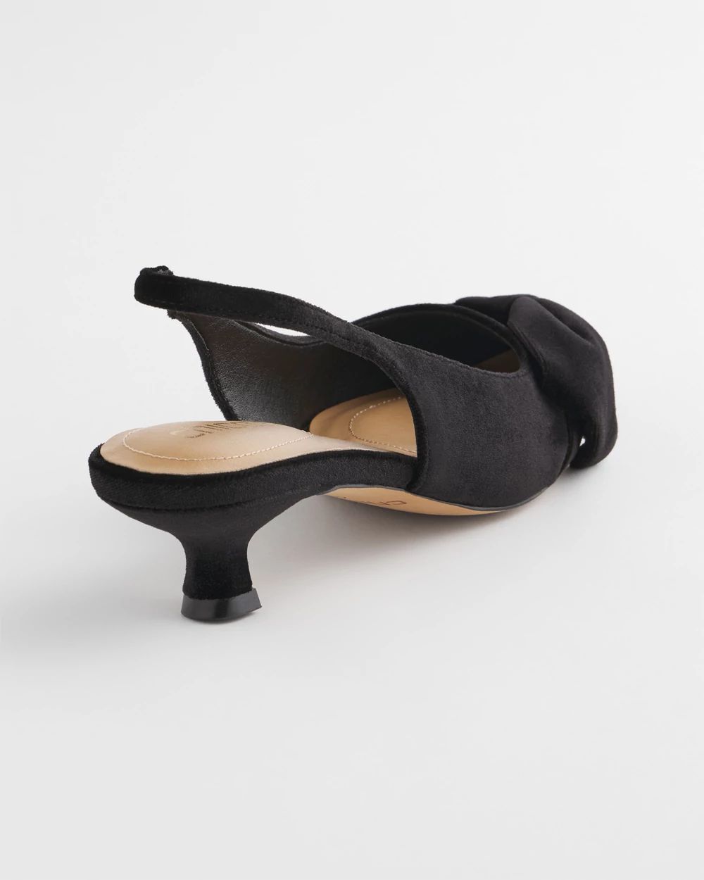 Charm Velvet Bow Kitten Heels click to view larger image.