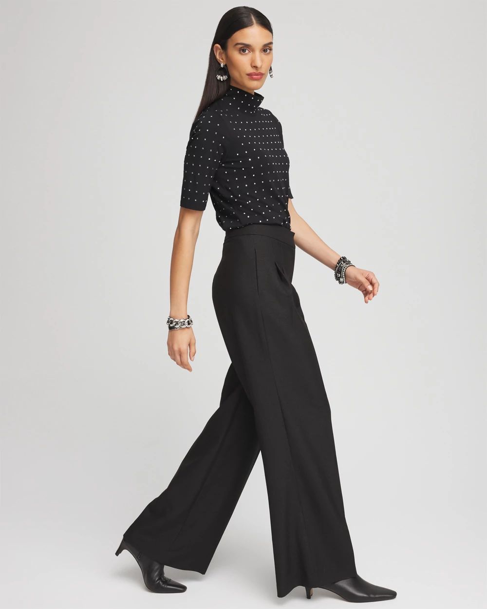 Pleated Wide Leg Pants
