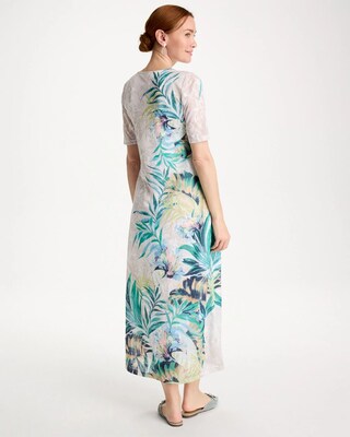 Jersey Knit Tropical Maxi Dress click to view larger image.