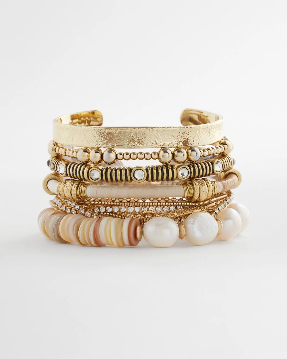 Neutral Raffia & Pearl Wrapped Cuff