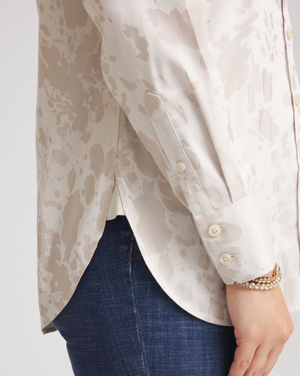 No Iron™ Stretch-Sateen Jacquard Shirt