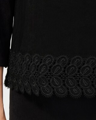 Travelers Lace Hem 3/4 Sleeve Top