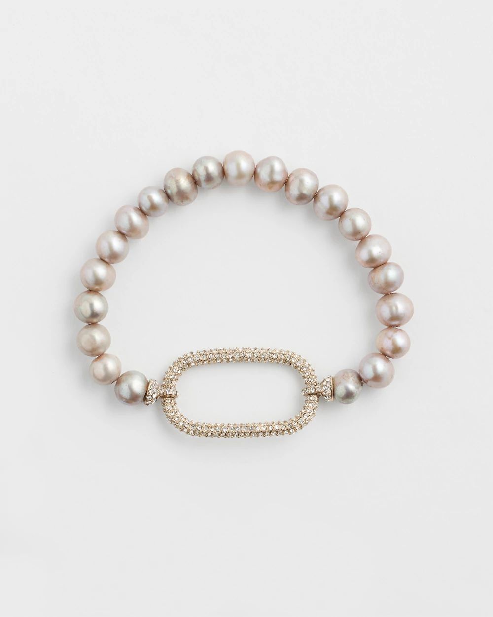 Fresh Water Pearl Pavé Stretch Bracelet
