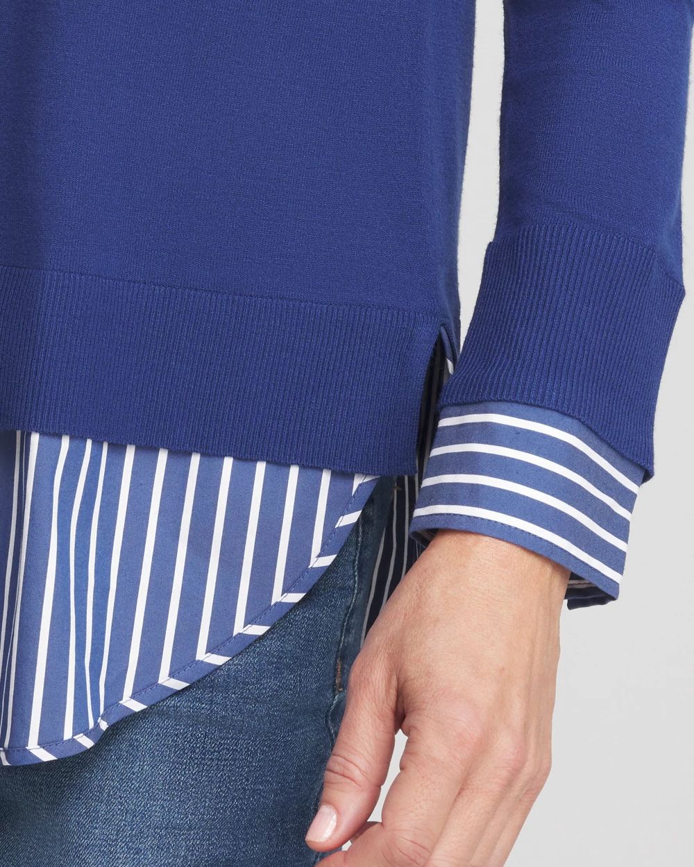 Built-In Shirt Knit Sweater click to view larger image.
